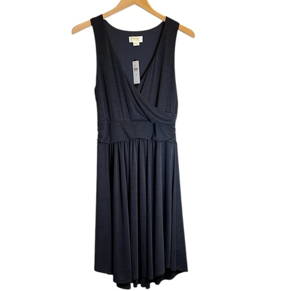 Maeve Anthropology Nora Textured Dress Black/Noir V-Neck Sleeveless Flowy Medium - Picture 1 of 14